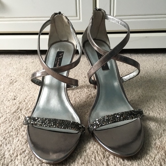 Nina Grey Metallic Heels (Worn Once!) - Picture 3 of 6